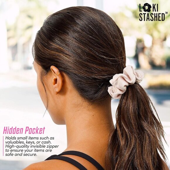 3-PACK Suede Hair Tie Scrunchies for VSCO Girls & Women, THE ORIGINAL HIDDEN POC - Picture 5 of 7